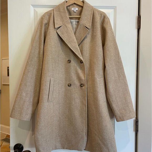Crown & Ivy Double Breasted Women’s Wool Blend Coat - Picture 1 of 8